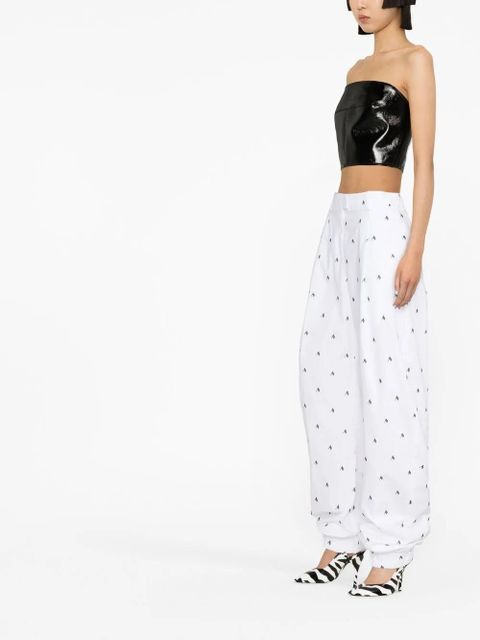 The Attico Rey logo-print wide-leg trousers - White - zdjęcie produktu nr 2