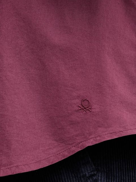 United Colors of Benetton koszula bawełniana damska kolor fioletowy regular z kołnierzykiem klasycznym 5WPQDQ0AX