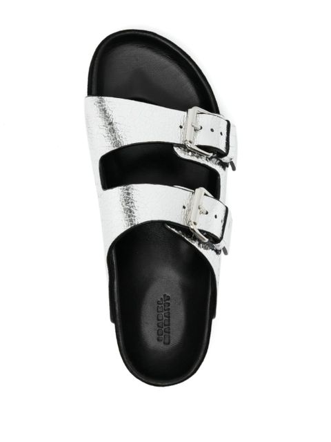 MARANT ÉTOILE Lennyo leather slides - Silver