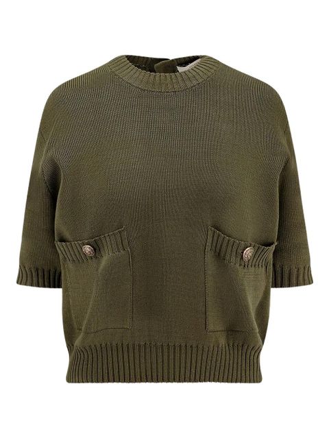 Golden Goose button-detailed pocket sweater - Green - zdjęcie produktu nr 1