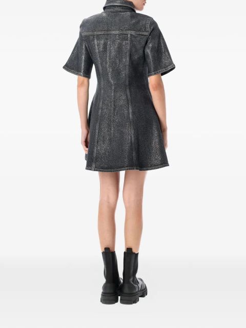 GANNI foiled denim mini dress - Black - zdjęcie produktu nr 2