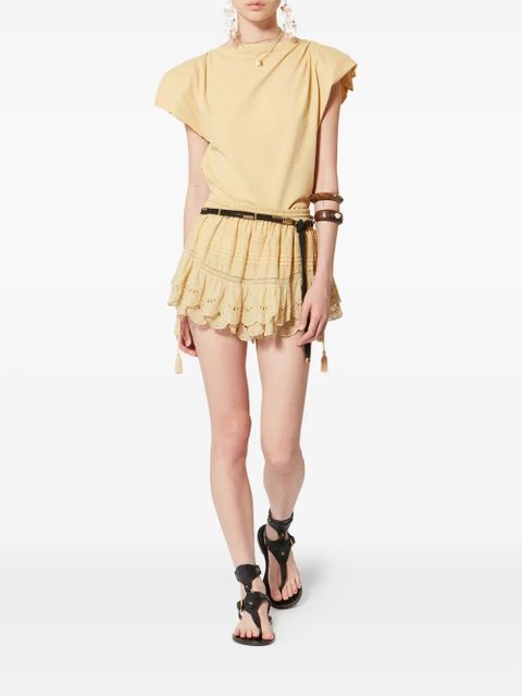 ISABEL MARANT Sebani draped asymmetric tee T-shirt - Yellow - zdjęcie produktu nr 2