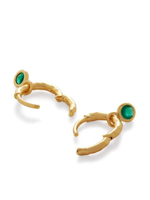 Monica Vinader mini onyx huggie earrings - Gold - zdjęcie produktu nr 2