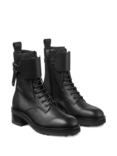 Jimmy Choo Rosabel leather lace-up combat boots - Black
