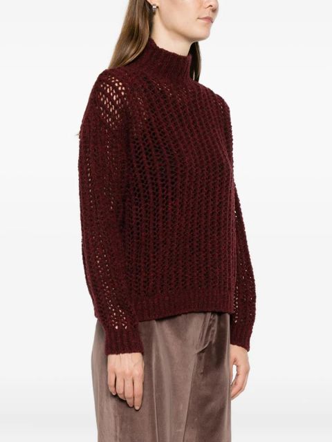 Max Mara Quaglia openwork high-neck sweater - Red - zdjęcie produktu nr 2