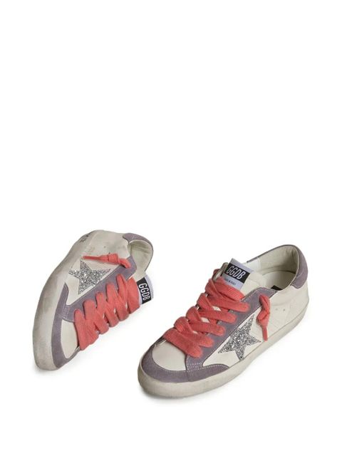 Golden Goose Super Star glitter-star leather sneakers - White