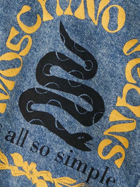 Moschino Jeans kurtka jeansowa damska kolor niebieski przejściowa 0501.8221