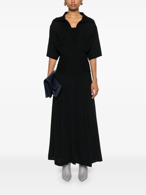 Victoria Beckham panelled knitted maxi dress - Black
