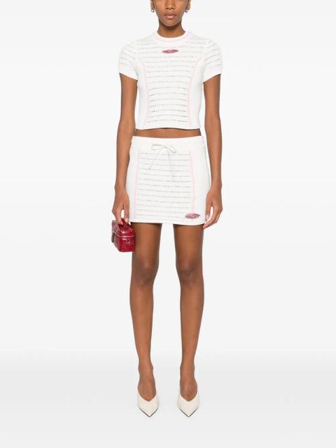 Casablanca trim knit top - White