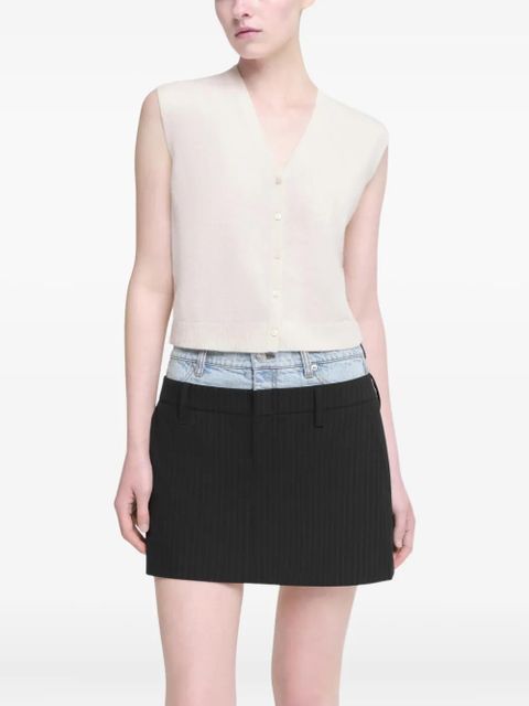 Simkhai button-front cashmere vest - White