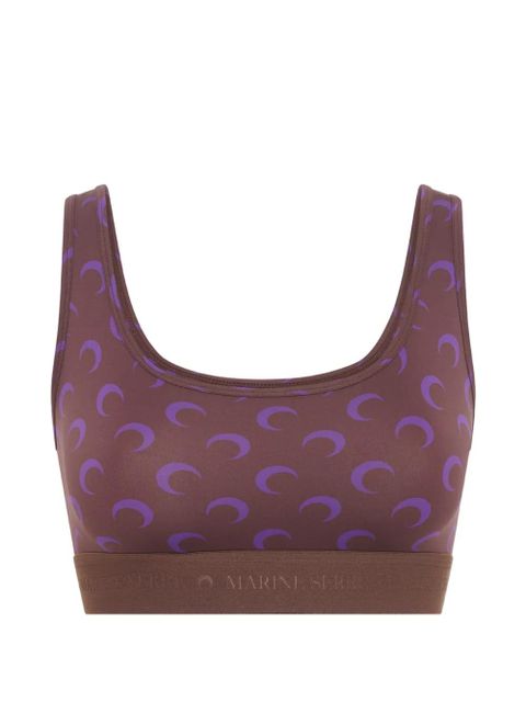 Marine Serre moon-printed sports bra - Brown - zdjęcie produktu nr 2