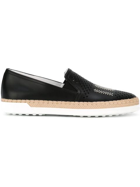 Tod's fringed slip on espadrilles - Black - zdjęcie produktu nr 1