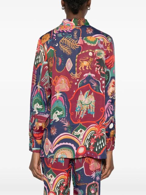 FARM Rio floral print shir- - Blue