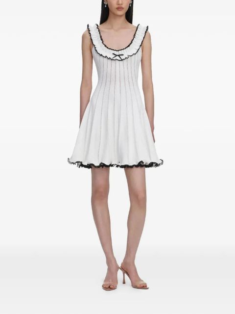 Self-Portrait ruffled bow mini dress - White - zdjęcie produktu nr 2