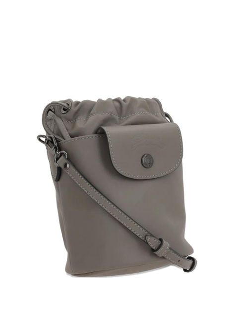 Longchamp Le Pliage Xtra XS drawstring leather cross body bag - Grey