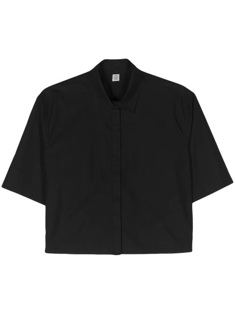 TOTEME classic-collar cropped shirt - Black - zdjęcie produktu nr 1