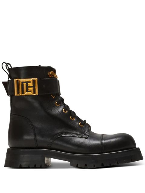 Balmain Romy lace-up leather boots - Black - zdjęcie produktu nr 1