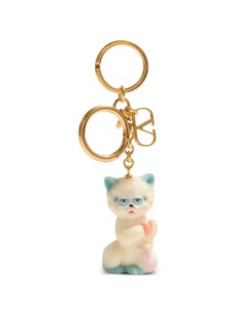 Valentino Garavani Le Chat De La Maison nylon bag charm with key ring - White - zdjęcie produktu nr 2