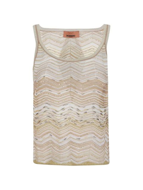 Missoni zigzag tank top - Neutrals - zdjęcie produktu nr 1