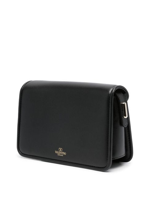 Valentino Garavani small Letter leather shoulder bag - Black