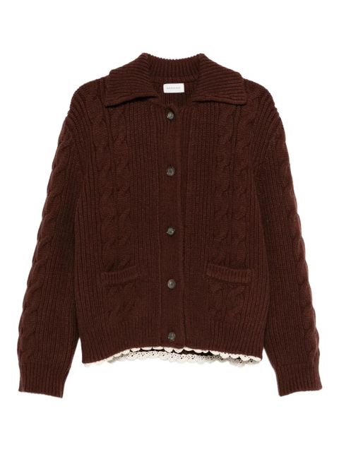 Magda Butrym cable-knit collared cardigan - Brown - zdjęcie produktu nr 1