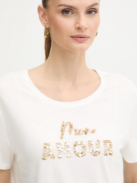 Morgan t-shirt damski kolor beżowy DPEAK