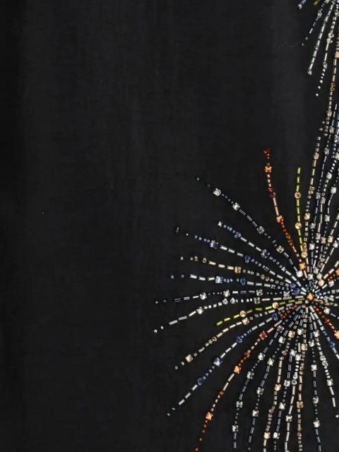 STAUD Albee beaded-detail high-neck mini dress - Black