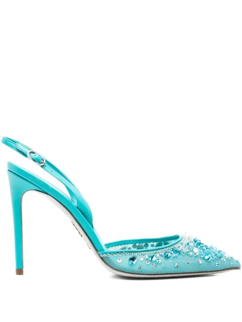 René Caovilla 110mm Cinderella slingback pumps - Blue - zdjęcie produktu nr 1