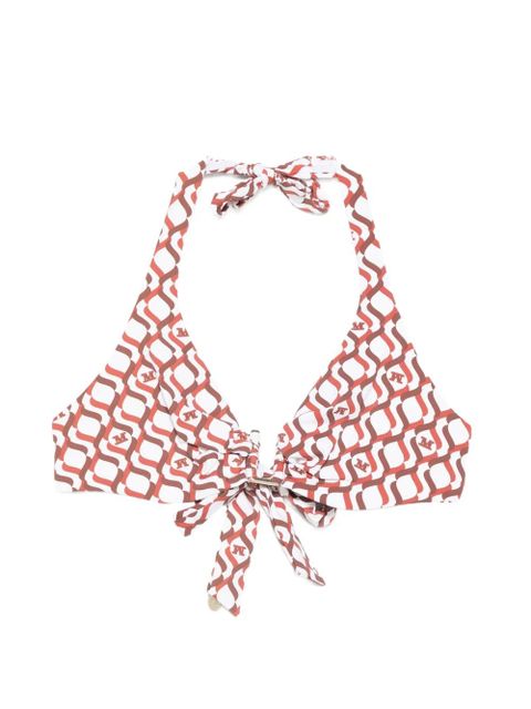 Max Mara Avena geometric-pattern tie bikini top - White - zdjęcie produktu nr 1