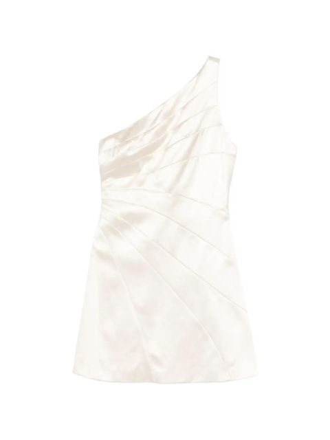SANDRO Sirene one-shoulder ruched mini dress - Neutrals - zdjęcie produktu nr 1