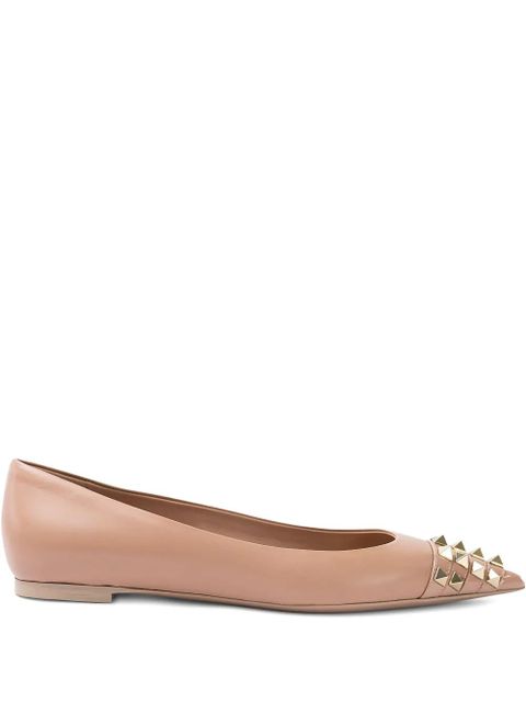 Valentino Garavani studded-embellishment ballet flats - Neutrals - zdjęcie produktu nr 1