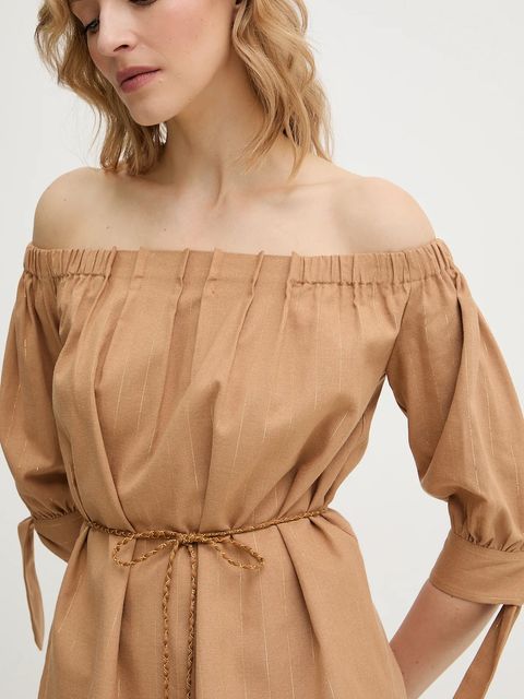 Twinset bluzka z domieszką lnu