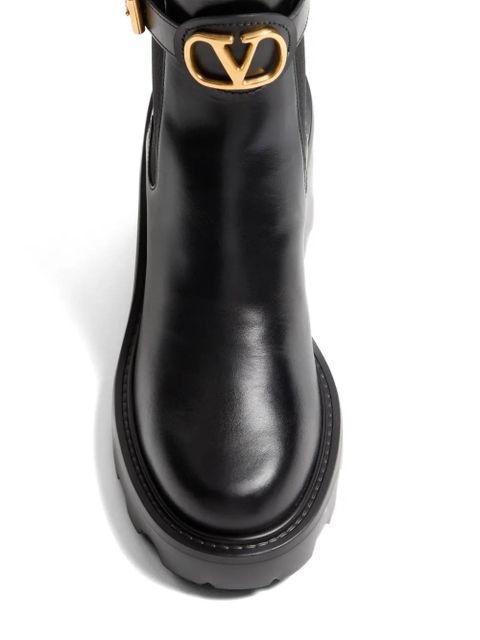 Valentino Garavani VLogo Signature calfskin Beatle 90mm - Black