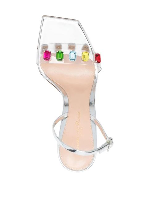 Gianvito Rossi Ribbon Candy 105mm crystal-embellished sandals - Silver