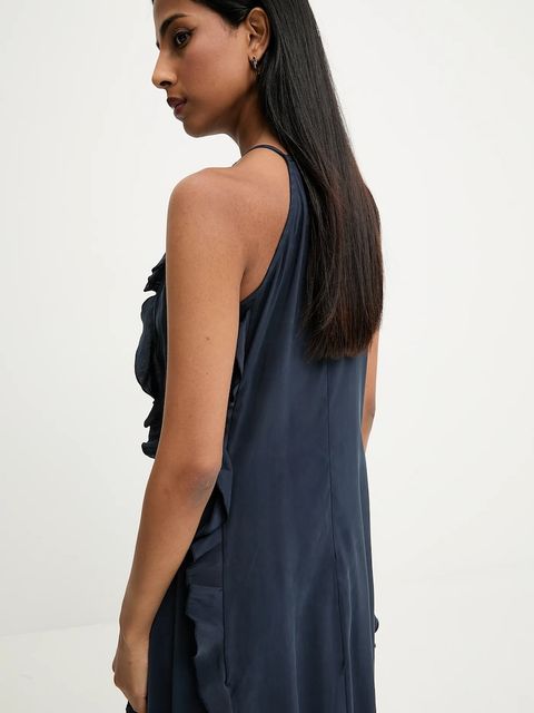 Answear.LAB sukienka kolor granatowy maxi prosta