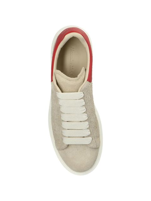 Alexander McQueen Oversized lace-up suede sneakers - Neutrals
