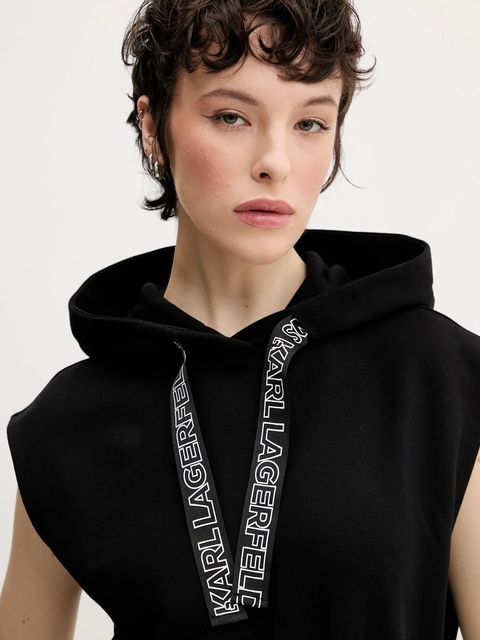 Karl Lagerfeld Jeans sukienka bawełniana kolor czarny mini dopasowana A2W13033