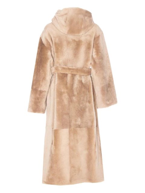 Yves Salomon hooded belted faux-fur coat - Neutrals - zdjęcie produktu nr 2