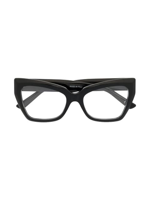 Balenciaga Eyewear logo-plaque square-frame glasses - Black - zdjęcie produktu nr 1