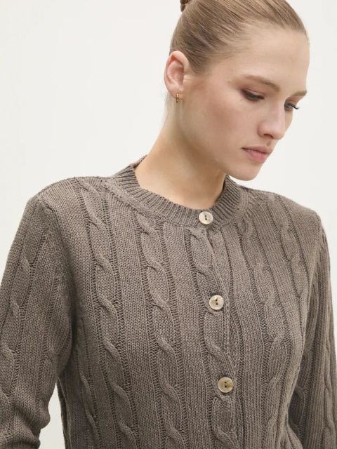 Answear.LAB kardigan damski kolor brązowy lekki