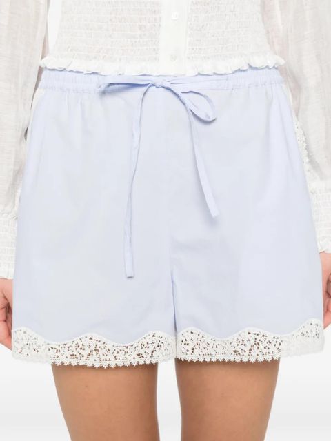 SANDRO lace-detail shorts - Blue