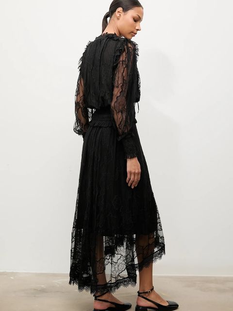 Answear.LAB spódnica kolor czarny midi rozkloszowana - zdjęcie produktu nr 1