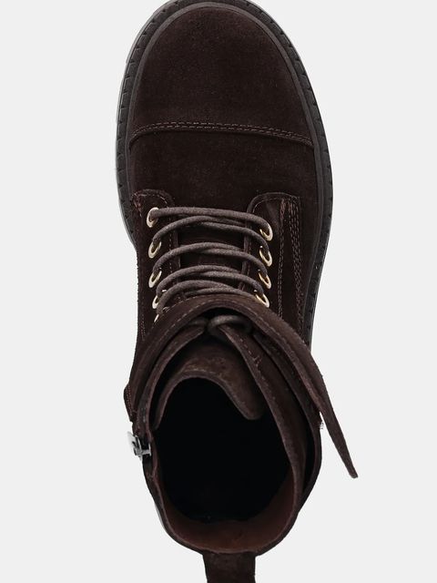 Answear.LAB workery zamszowe kolor brązowy na platformie lekko ocieplone