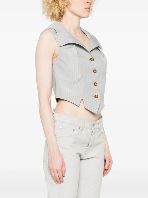 Vivienne Westwood Meryl pinstripe buttoned sleeveless waistcoat - Grey