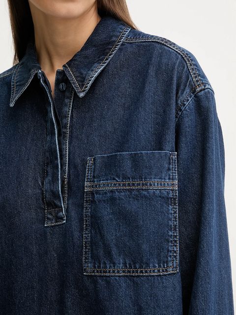 Marc O'Polo sukienka jeansowa kolor granatowy mini prosta 5000007938