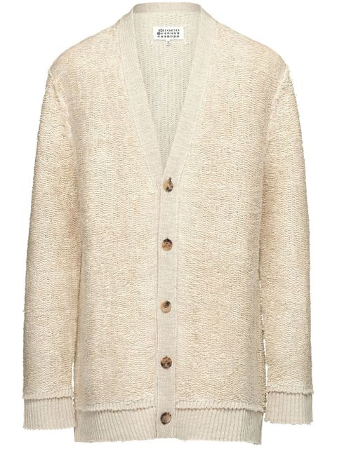 Maison Margiela raw-edge V-neck cardigan - Neutrals - zdjęcie produktu nr 1
