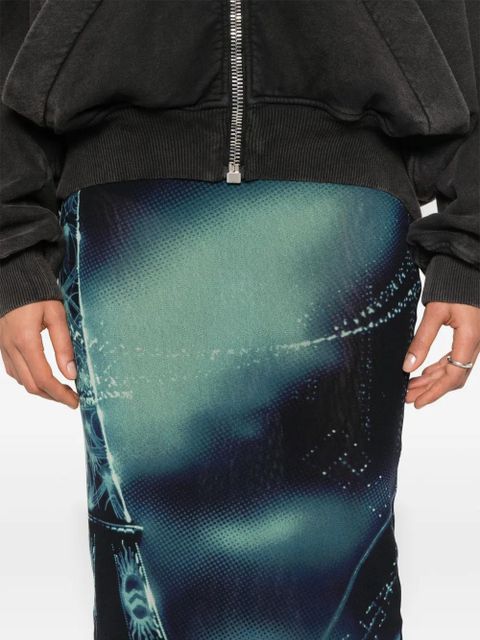 Jean Paul Gaultier Pigalle-print maxi skirt - Blue