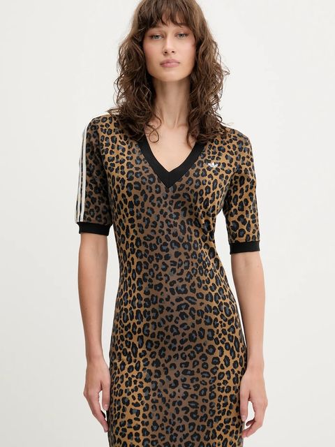 adidas Originals sukienka Maxi Dress kolor zielony maxi dopasowana JW2773