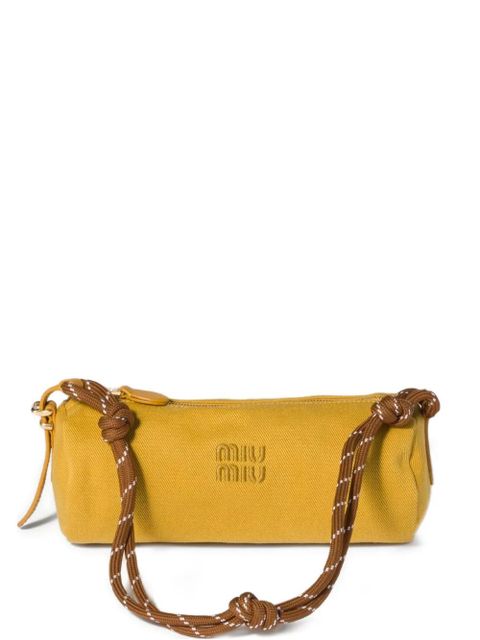 Miu Miu logo-embroidered gabardine bag - Yellow - zdjęcie produktu nr 1
