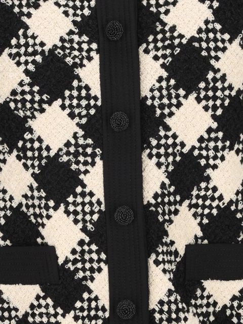 Valentino Garavani tweed damier-check jacket - Black